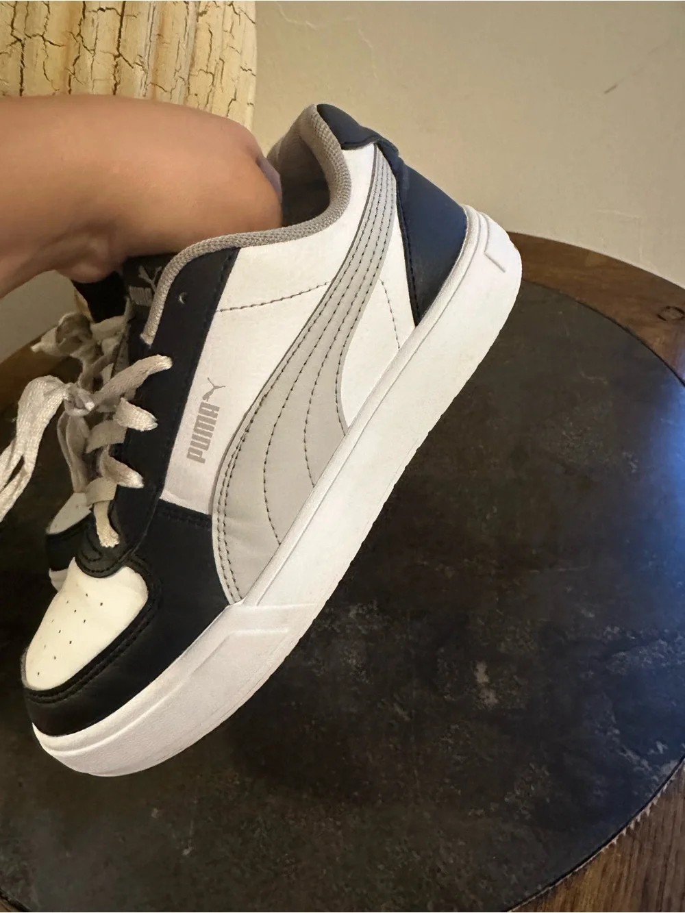 Puma Kids Black and White Low-Top Sneakers